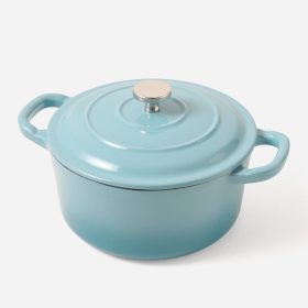 RJ Legend 1.4 Liter Blue Cast Iron Pot, Enameled Pot with Handles