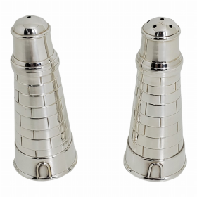 Salt & Pepper Castle Design Silver Plate