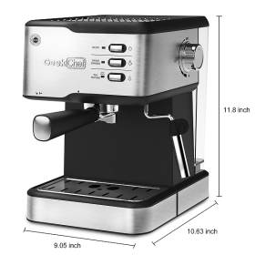 950W Semi-automatic coffee machine 20Bar espresso machine is compatible with ESE POD capsule filter and milk foam machine steam bar 1 cup / 2 cup stea